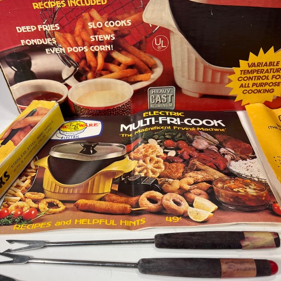 Vintage Nordic Ware Electric Multi-Fri-Plus Deep‎ Fries Fondues Original Box - Picture 4 of 16